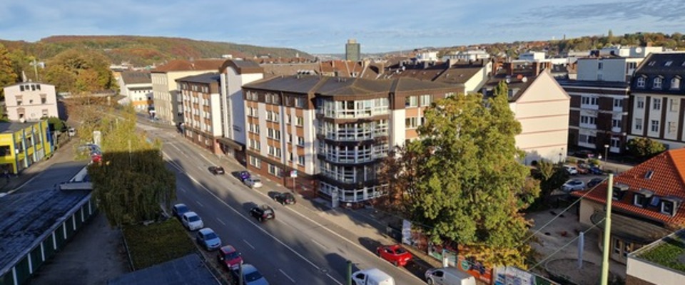 Blick auf Hauptstraße vor Staatsanwaltschaft Hagen